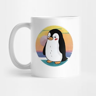 Sulky Penguin Japanese Art Print Mug